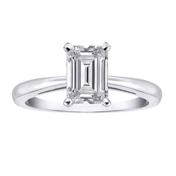 1 Carat Emerald Cut Lab Diamond Ring