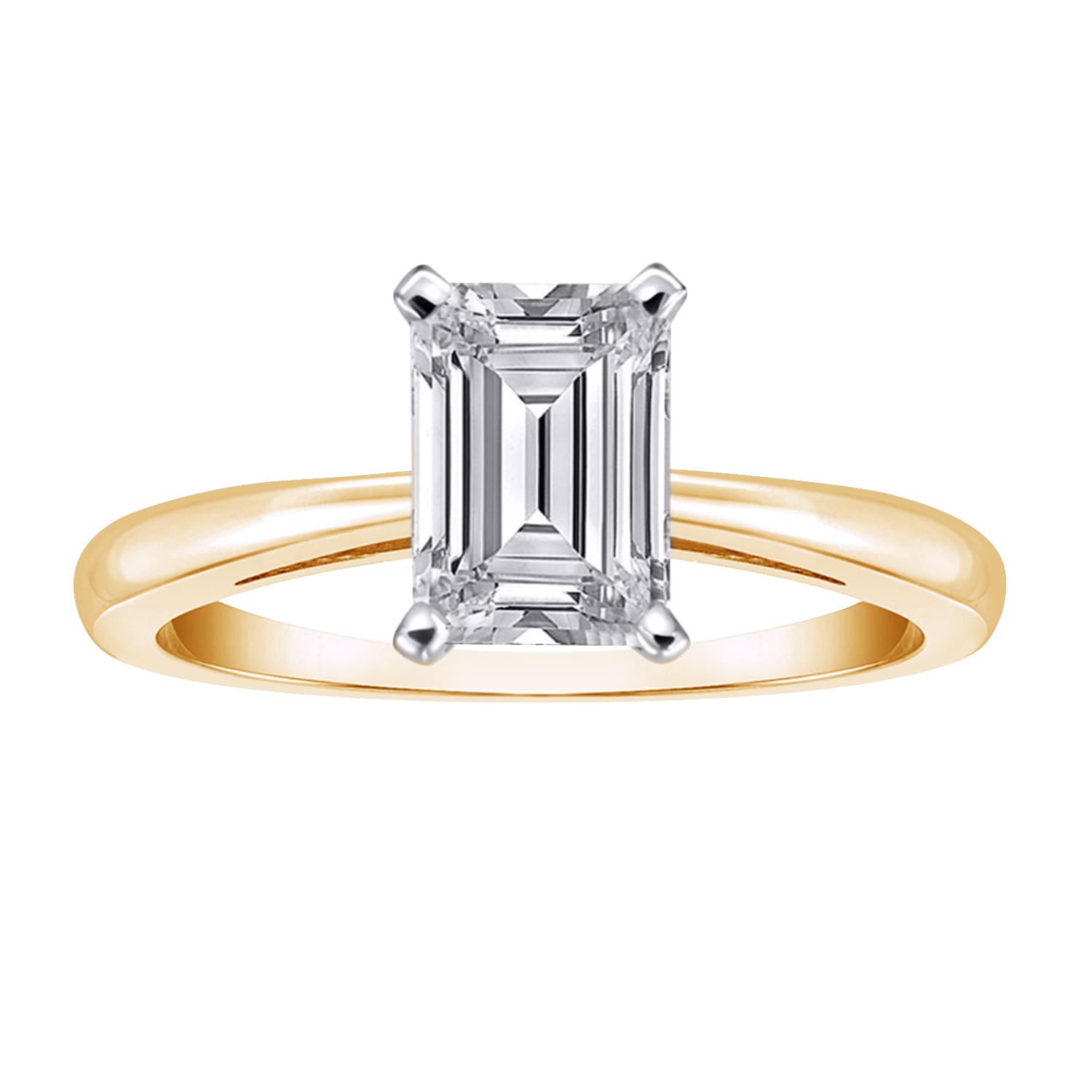 2 Carat Emerald Cut Lab Diamond Ring