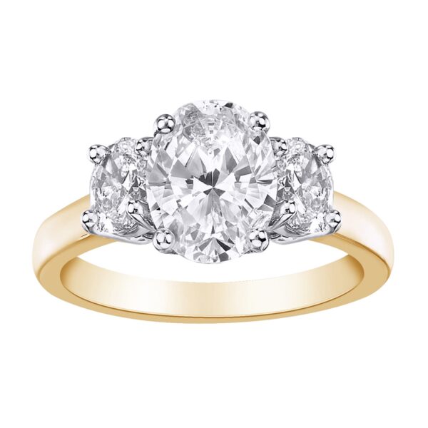 2 Carat Round Trinity Lab Diamond Ring