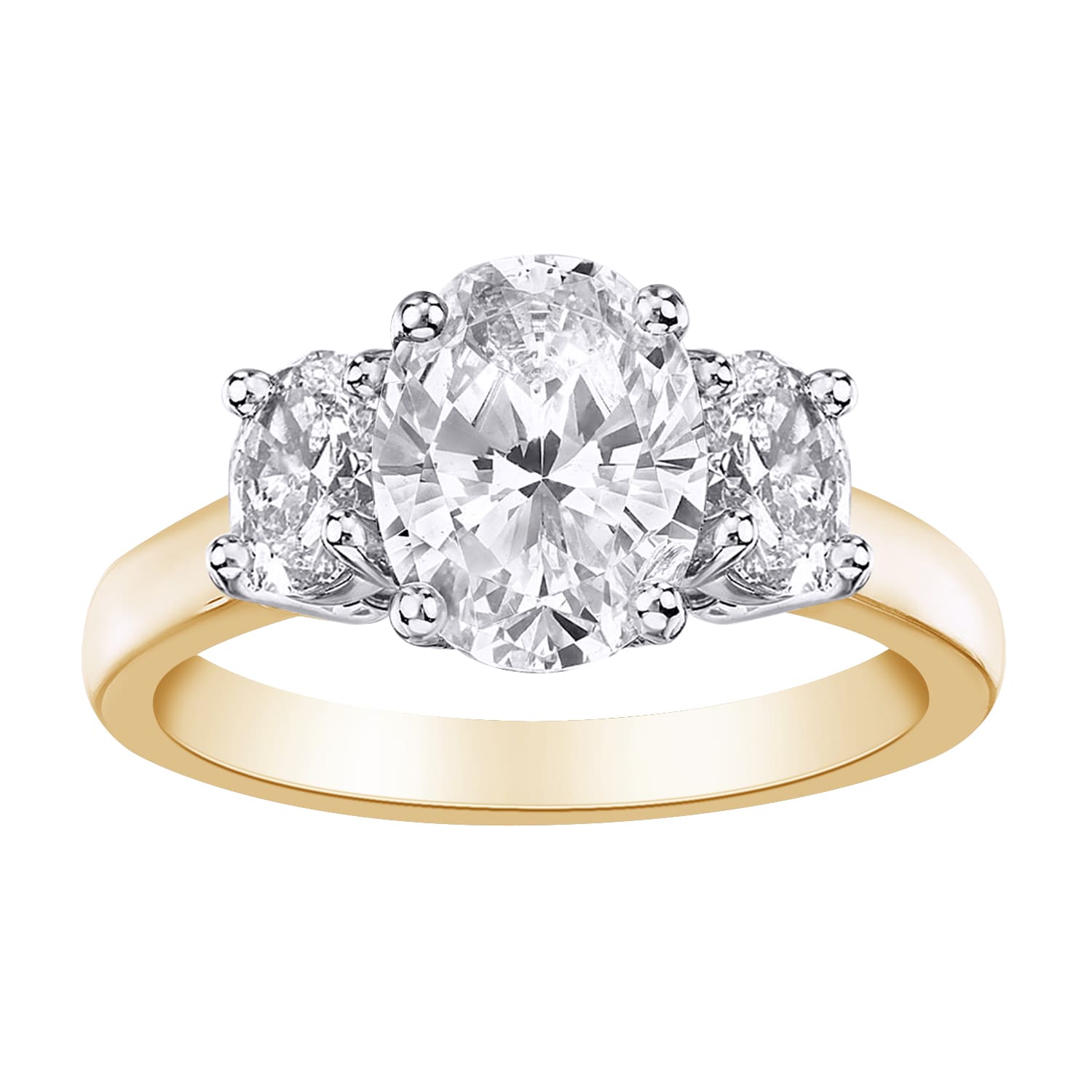 2 Carat Round Trinity Lab Diamond Ring