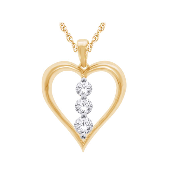Gold Diamond Heart Necklace